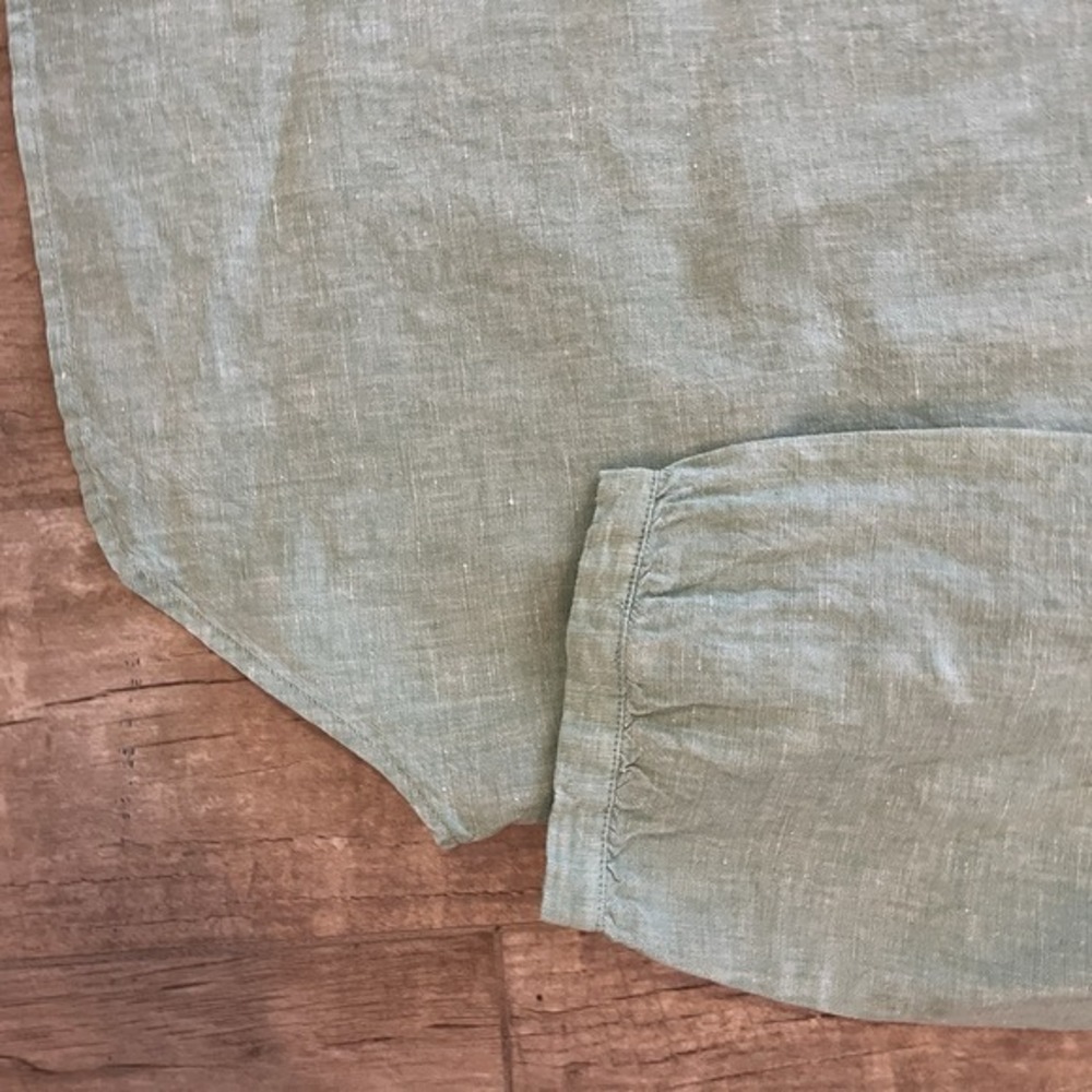 David Jones Linen Top 3/4 Button Front  3/4‎ Sleeve Pale Green Women XXL. Aus - Picture 12 of 14
